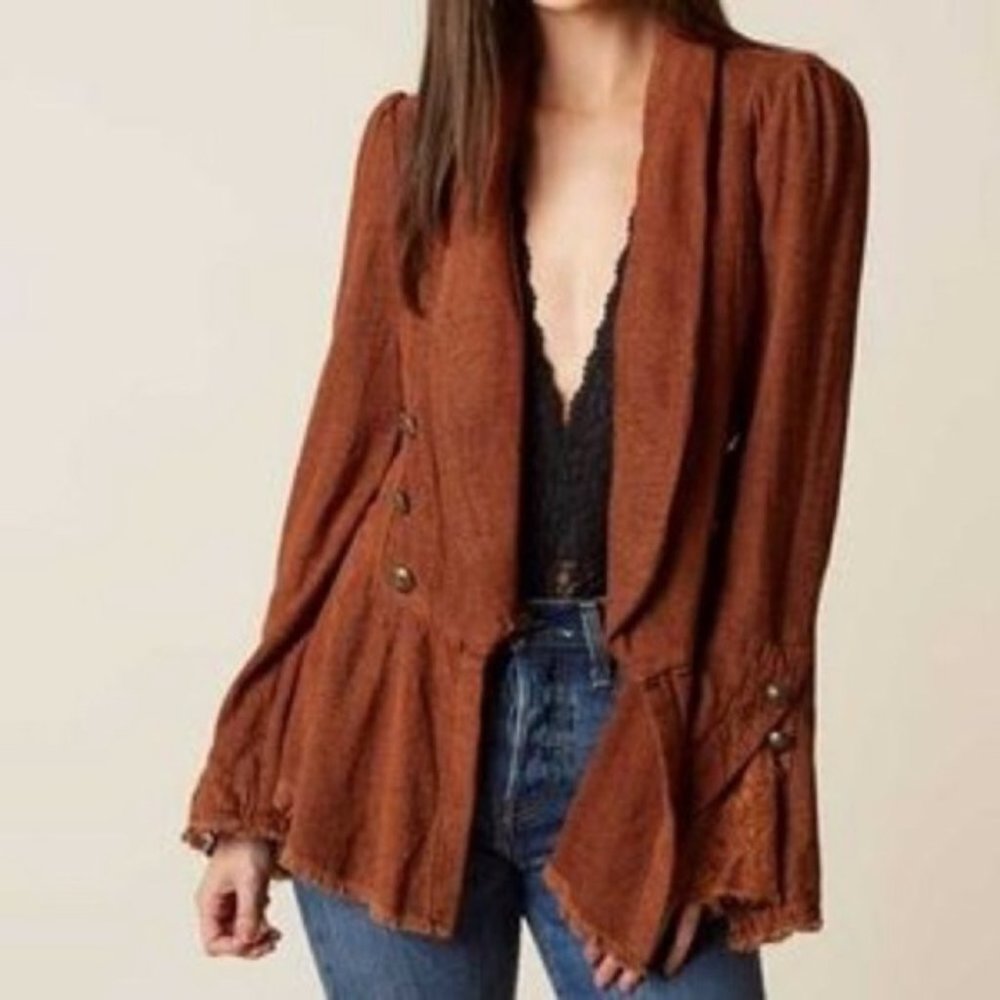 Free People Throwback Jacket Bell Sleeve Corduroy